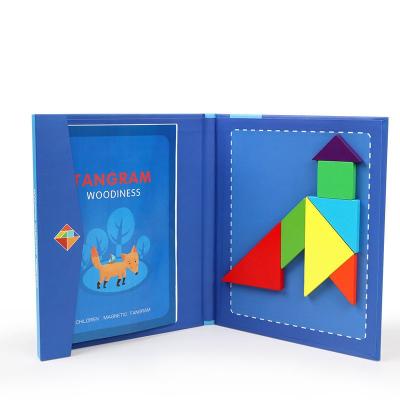 China Fashion Magnetic Tangram Puzzle Wooden Children's Toy Educational Set Building Block for sale