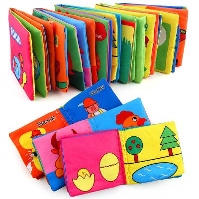 China Fashion Hotsale Educational Baby Early Educational Polyester Cloth Washable Soft Bendable Cloth Book Sponge for sale