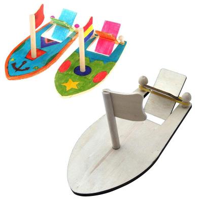 China 2020 Eco-friendly Material Hot Selling Kids DIY Doodle Sailboat Wooden Toys for sale