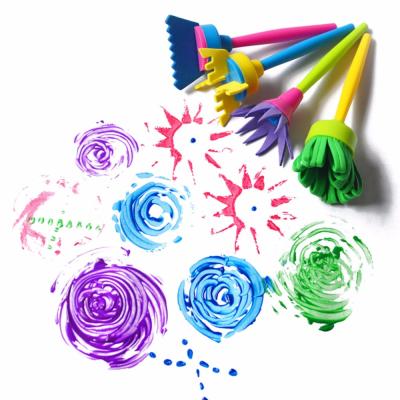 China Creative Painting Sponge Creative Funny Drawing Art Brushes DIY Kid Children Flower Graffiti Toys for sale