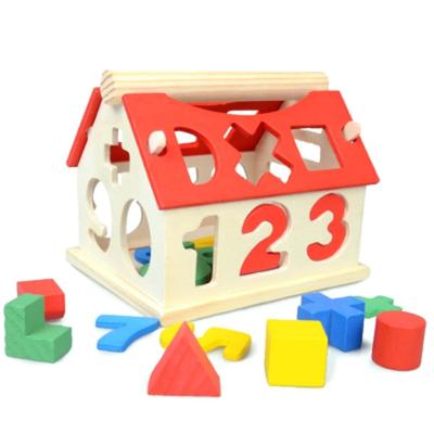 China Disassembly Eco-friendly Material Wooden House Toy Children Digital Education Learning Building Block Of Intelligence Toys for sale