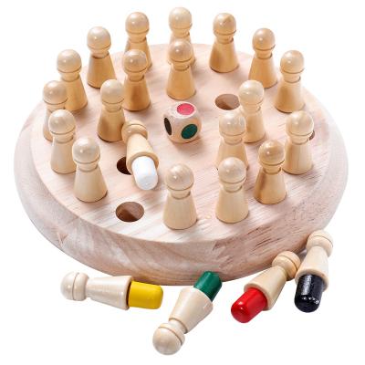 China Wooden Material Board Game Eco-friendly Wooden Material Educational Color Block Chess Stick Match Stick Match Memory Kids Cognitive Ability Toy For Children for sale