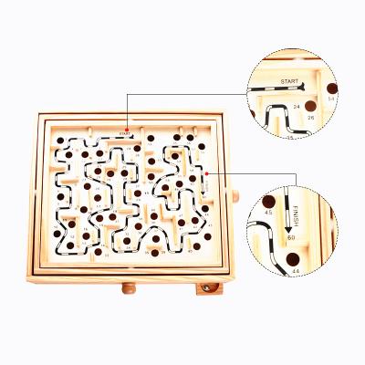 China Toy Natural Pine Wood Maze Educational Indoor Game For Kids Educational Wooden Maze Toys Set for sale