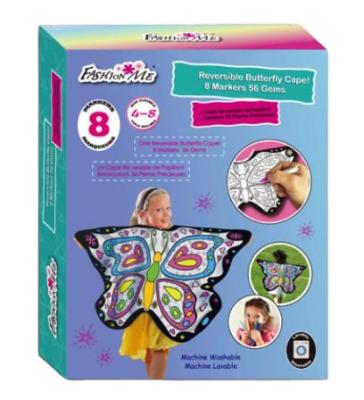 China 100% Eco-Friendly DIY Doodles Clean Butterfly Cape Gift Sets For Birthday Christmas With Fabric Markers DIY Toys For Kids for sale