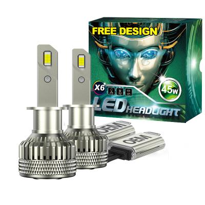 China 95% Best Selling H1 Series Cars X6 LED Lighting System LED Headlight Bulb 20000lm 90W LED Auto Headlight Kuwait India Egypt Brazil for sale