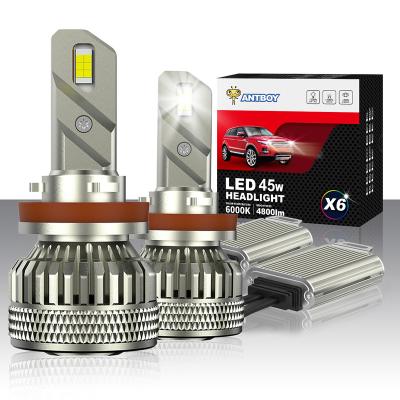 China 6063 20000lm aluminum led headlight toybs led high low beam h11 car led headlight flip bulb H4 for sale