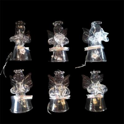 China Custom Christmas Nativity Glass Ornaments Christmas Angel Glass Outdoor Decoration for sale