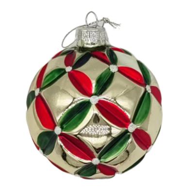 China Hot Sale Glass Christmas Decoration Christmas Bauble Custom Christmas Ornament Ball for sale