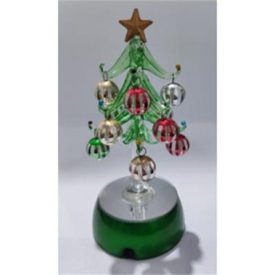 China Custom Luxury Christmas Glass Tabletop Gifts Christmas Holiday Decorations Glass Ornaments For Business for sale