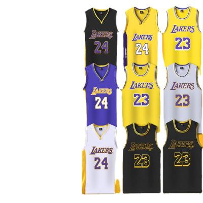 China QUICK DRY RTS uniform tank top uniform no. 24 Kobe Bayant Basketball Jersey Suit No. 24 23 LeBron James of 1 piece for children and adult for sale