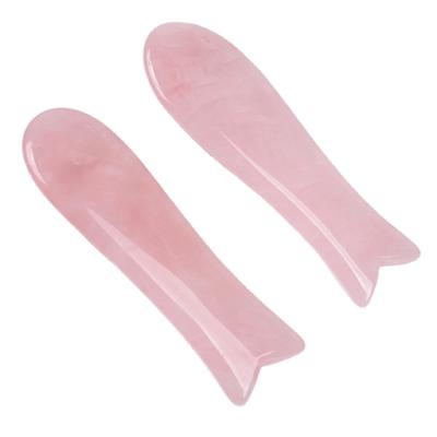 China Newest Jade Quartz Massage Gua Sha Anti-Wrinkle Comfortable Custom Pink Facial Jade Pink Quartz Facial GuaSha Anti Aging Tools for sale