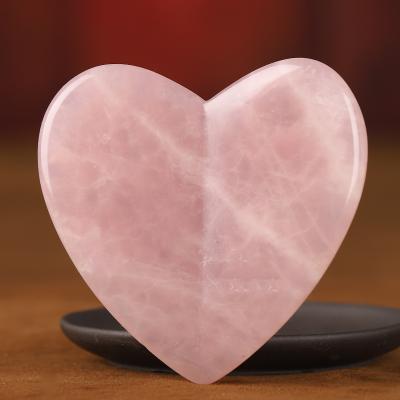 China Custom Made Scraping Tool High Quality Natural Face Massager 100% Rose Quartz Gua Sha Board Logo Face Body Jade Guasha for sale