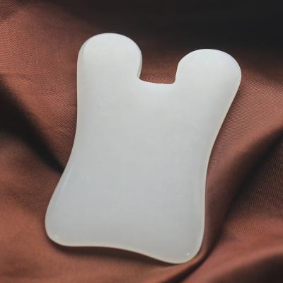 China New Design Afghan White Jade Stone GUA SHA Face Scraping Guasha Massager Factory Gua Sha Jade Facial Guasha Board White for sale