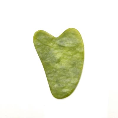 China Regimen Natural Heart Shaped Sha Sha Sha Jade Xiuyan Facial Massager Whitening Facial Tools Xiuyan Jade Gua Sha Green for sale