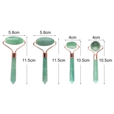 China Jade Facial Roller Natural Green Facial Jade Roller Gua Sha Jade Roller Facial Massager Green Jade Roller for sale