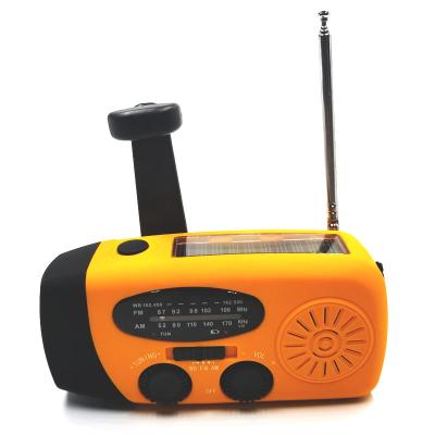 China DC Charger for Radio Smart Hand Crank AM/FM/NOAA Weather Self-Powered Emergency Phone Solar Radio with 3 LED Torch for Outdoor Camping for sale