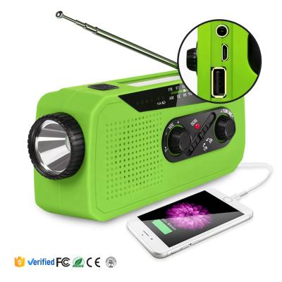 China Headphone jack; solar panel ; Low speaker; power bank; Flashlight ; Dooomore Pocket Portable Rechargeable Emergency Multifunctional Radio Transmitter with LED Light Crank Dynamo for sale