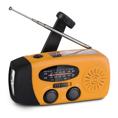 China USB Charger for Smart Phone Hand Crank NOAA Time Radio 2000mAh Portable Solar Power Bank for Smart Phone for Household Camping Outdoor Traveling for sale