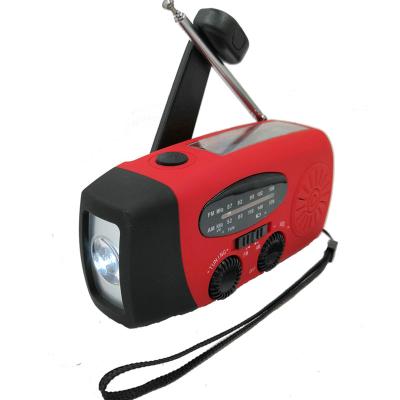 China PORTABLE Small Hand Crank Solar Charger Flashlight Emergency am/fm Two Way Radio for sale