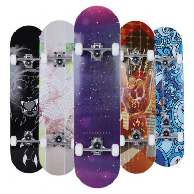 China Adult OEM Cheap 31 Inch Dual Kick Maple Canadian Wood Skateboard Complete For Adult for sale