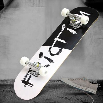 China Cheapest Wholesale Custom Adult Full Kick Canadian Double Maple Print Wood Skateboard for sale