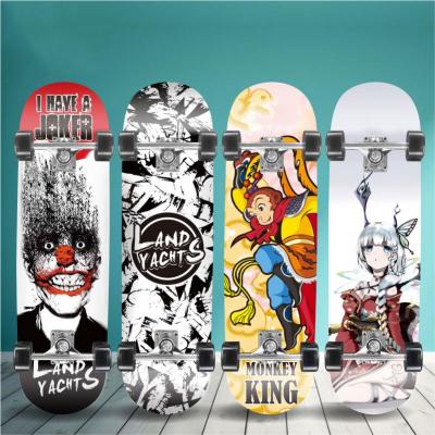 China Latest Promotion Adult ST0018 Pro Price PU Cheap Canadian Maple Full Wheel Skateboard for sale