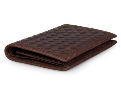 China Custom New Design Brand Designer Luxury Slim RFID Card Holder Men Leather Embossed Woven Pattern Men Multifold Wallet for sale