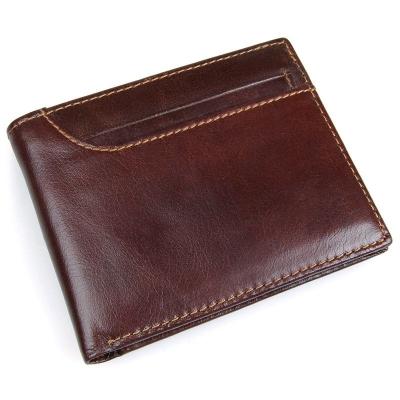 China Mini Rfid Men Slim Cardholder Luxury High Quality Custom Vintage RFID Wallet Small Simple Leather Casual Wallet Casual Wallet for sale