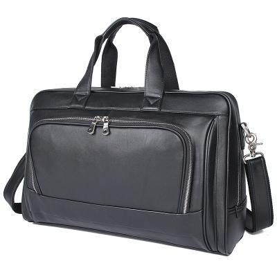 China Larger capacity travel duffel bag fashion out color men's full grain leather briefcase unique design laptop solid color leather portable diagonal bag for sale