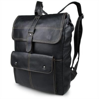 China OEM Anti-theft Black High Quality Casual Men's High Quality Travel Design Leather Backpack Laptop Market Backpack Leather Backpack for sale