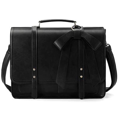 China Large capacity sale retro business briefcase black luxury multifunctional ladies portable single handbag leather laptop bag for sale