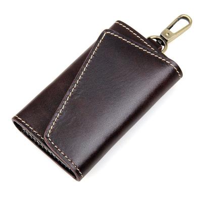 China Vintage Factory Wholesale Customized New Products Multiple Colors Leather Men's Key Case Key Chain Supplier Optional for sale