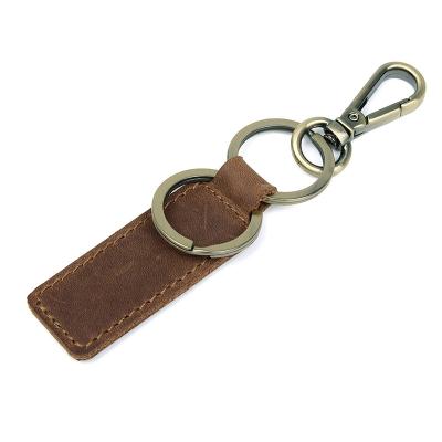 China 2022 Factory Wholesale Custom Vintage Logo Designer Leather Car Keychain Personalized Metal Leather Key Chain for sale