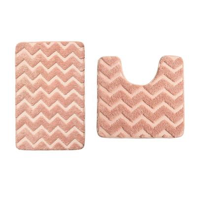 China Washable Two-piece Non-slip Door Mat Simple Household Kitchen And Floor Bathroom Absorbent Mat for sale