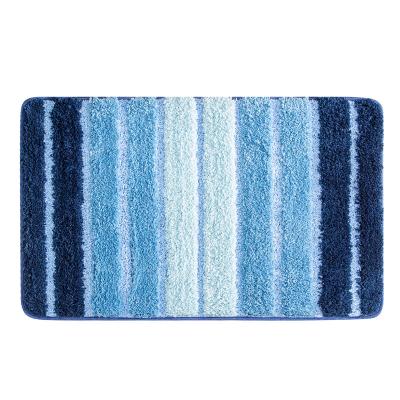 China Washable Custom Multicolor Stripe Bathroom Non Slip Mat Bedroom Living Room Washable Floor Mat for sale