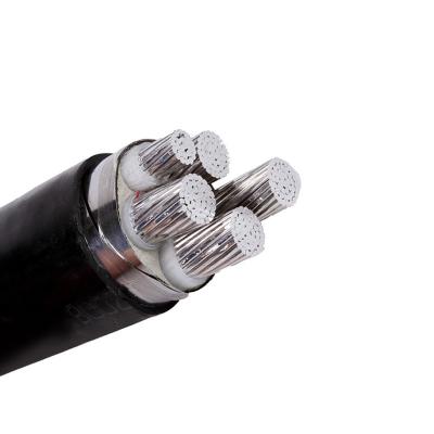 China Excellent Strength Low Voltage 50mm 70mm 120mm 4 Core PVC Insulated Unarmoured Aluminum Power Cable for sale