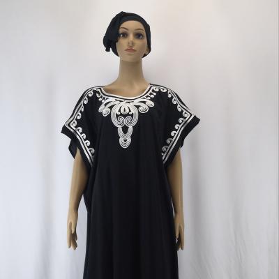 China Cotton African Clothing Abaya Long Robe Islamic Kitenge Designs Short Sleeve For Women for sale