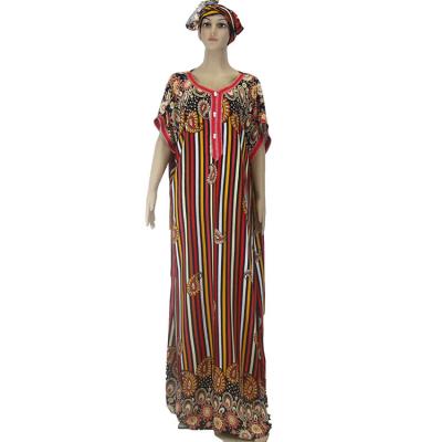 China Polyester Islamic African Traditional Dashiki Women Print Maxi Dresses Muslim Abaya Bazin Maxi Dress Long Lady Dress for sale