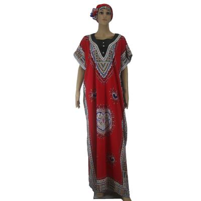 China Floral Printed Dashiki Robe Fashion Polyester Long Dress Dubai Style Middle Eastern African Ethnic Muslim Women's Clothing for sale