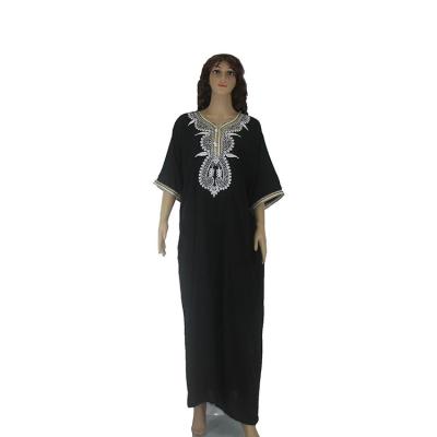 China Polyester African Style Long Sleeve Dress Women Embroidered Floral Abaya Dress For Isiamic Muslim Women for sale