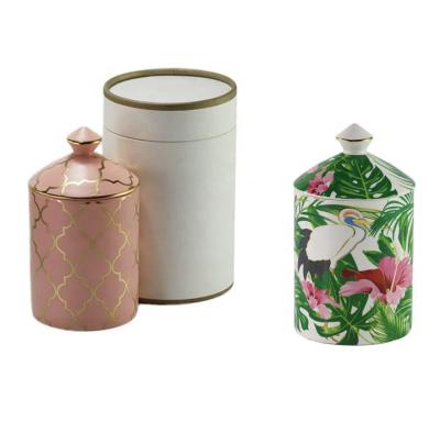 China Unique Home Decoration Customize Factory Direct Wholesale Ceramic Candle Jar Luxury Porcelain Candle Holder Jar With Lids for sale