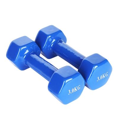 China Durable Gym Equipment Weight Cast PVC Colorful Dumbbell Set For Women for sale