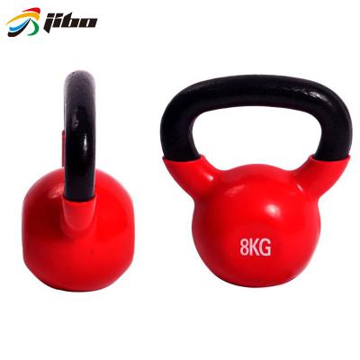 China Logo Coated Cast Iron Kettlebell custom made comfortable for woman for sale