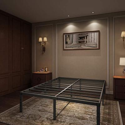 China Strong Platform Easy To Assemble King Size Double Metal Bed Frame for sale