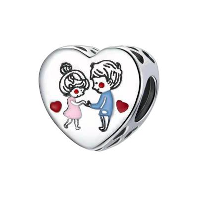 China CLASSIC S925 Silver Love Charms Pendant Beads Valentine's Day DIY Beaded Jewelry Accessories Fit For Pandoraer Bracelet for sale