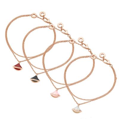 China BV 925 Sterling Sliver Fan Shaped Bracelet Couples Gift CLASSIC Fashion Original Jewelry Women's Bracelet Suitable For Party Bangle for sale