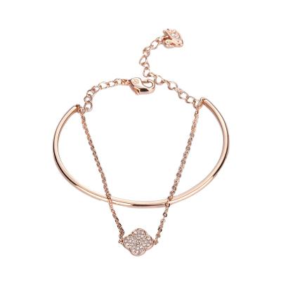 China Austrian Casual/Sport Jewelry with Diamond Inlay Four Leaf Clover Tennis Racket Czech Technology Polished Bracelet for sale