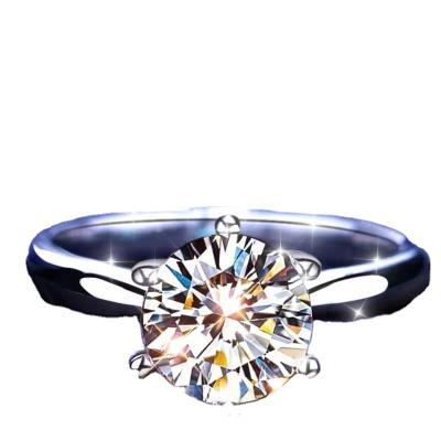 China CLASSIC Simulation Diamond One Carat Ring Adjustable Wedding Ring Couple Ring For Girlfriend Gift for sale