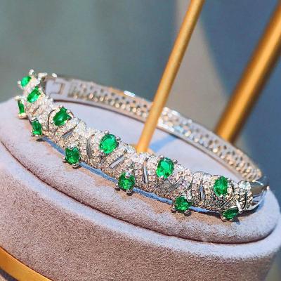 China New Imitation Tik Tok Micro-encrusted Mozambique Casual/Sporty Alive Flowing Red Bracelet Green Colorful Diamond Treasure Bracelet for sale