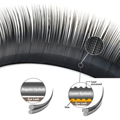 China Quewel Super Flexible Ellipse Laser Flat Lash Flat Private Label Mink Individual Eyelash Extensions Tray Eyelash Extension Cashmere Ellipse for sale